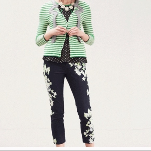 Anthro cartonnier floral high rise capri pants - Picture 8 of 8